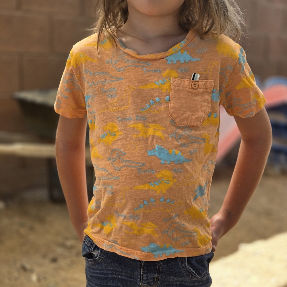 🦖 Craft + Flow Think Big Dinosaur T-shirt, Size Toddler 4T